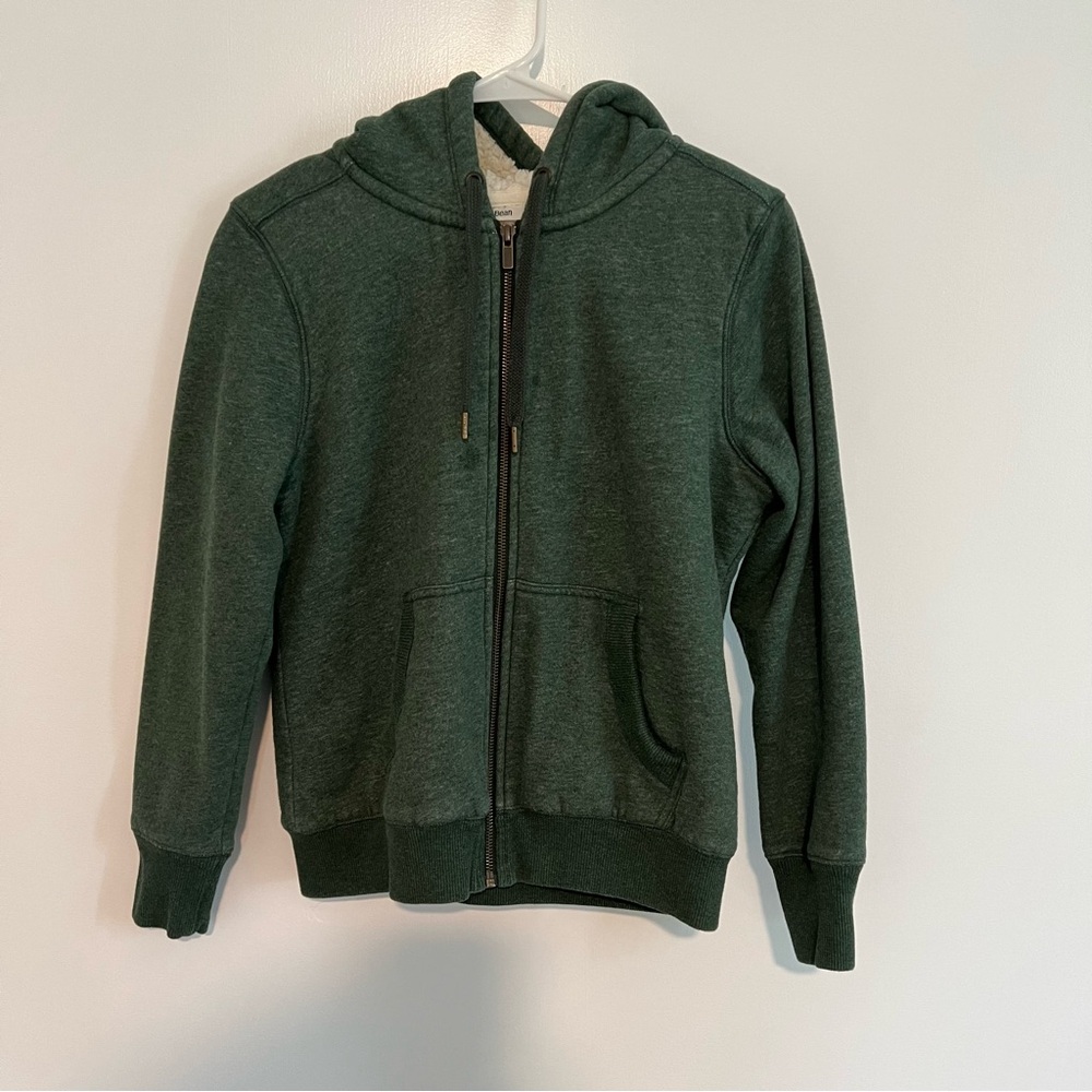 NWOT! Coziest Hoodie! Women’s L.L. Bean 1912 Green Hooded Sweatshirt. XS Petite.